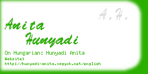 anita hunyadi business card